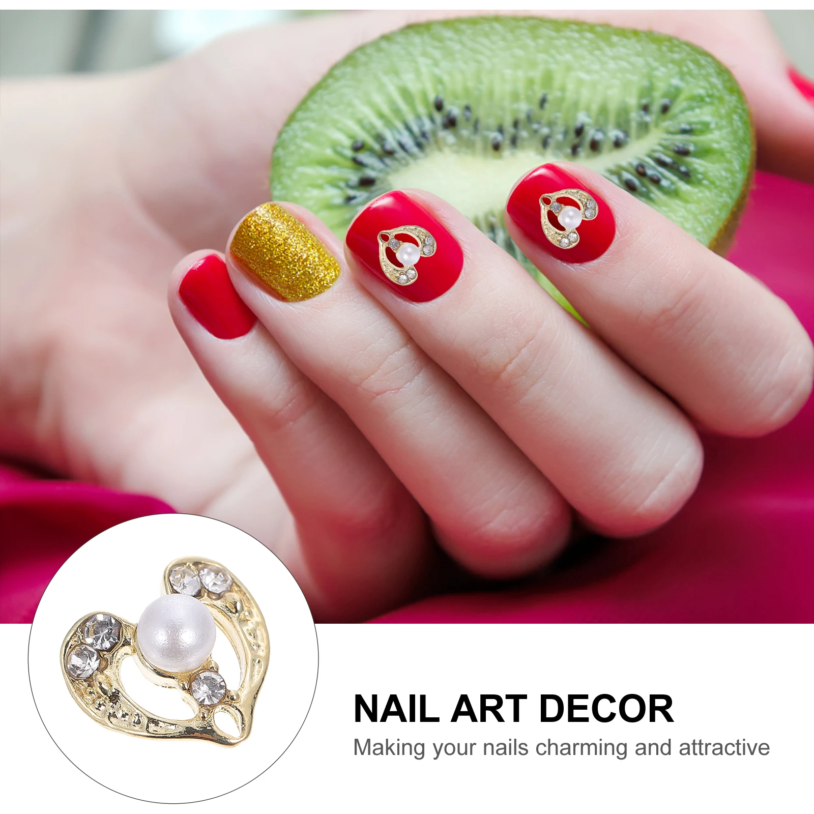 

12 шт., шпильки с сердечками, 3D металлические украшения для дизайна ногтей, маникюрные украшения своими руками для свадебной вечеринки, прочные, долговечные, блестящие ногти