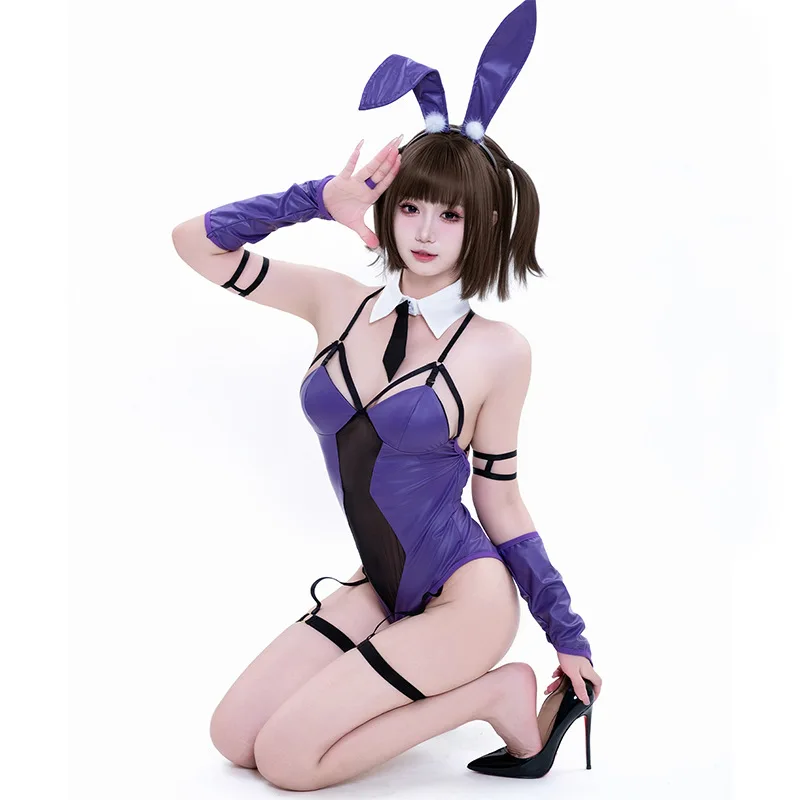 

cute Bunny Girl Cosplay Costumes Women Sexy Leather Bodysuit Rabbit Ears Uniform Halloween Carnival Party Clothes Rabbit Ears