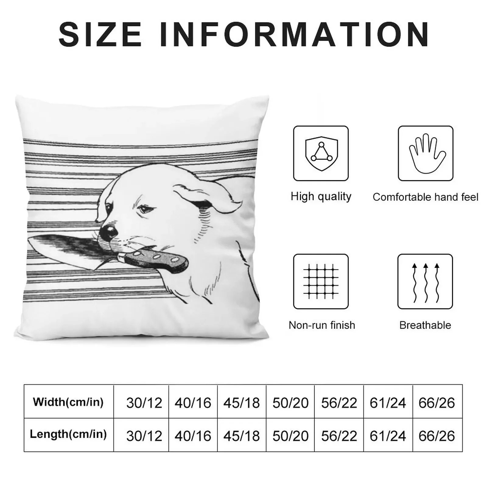 Knife Dog Throw Pillow Custom Cushion Cushions For Sofa christmas cushions covers Christmas Pillow Cases pillow