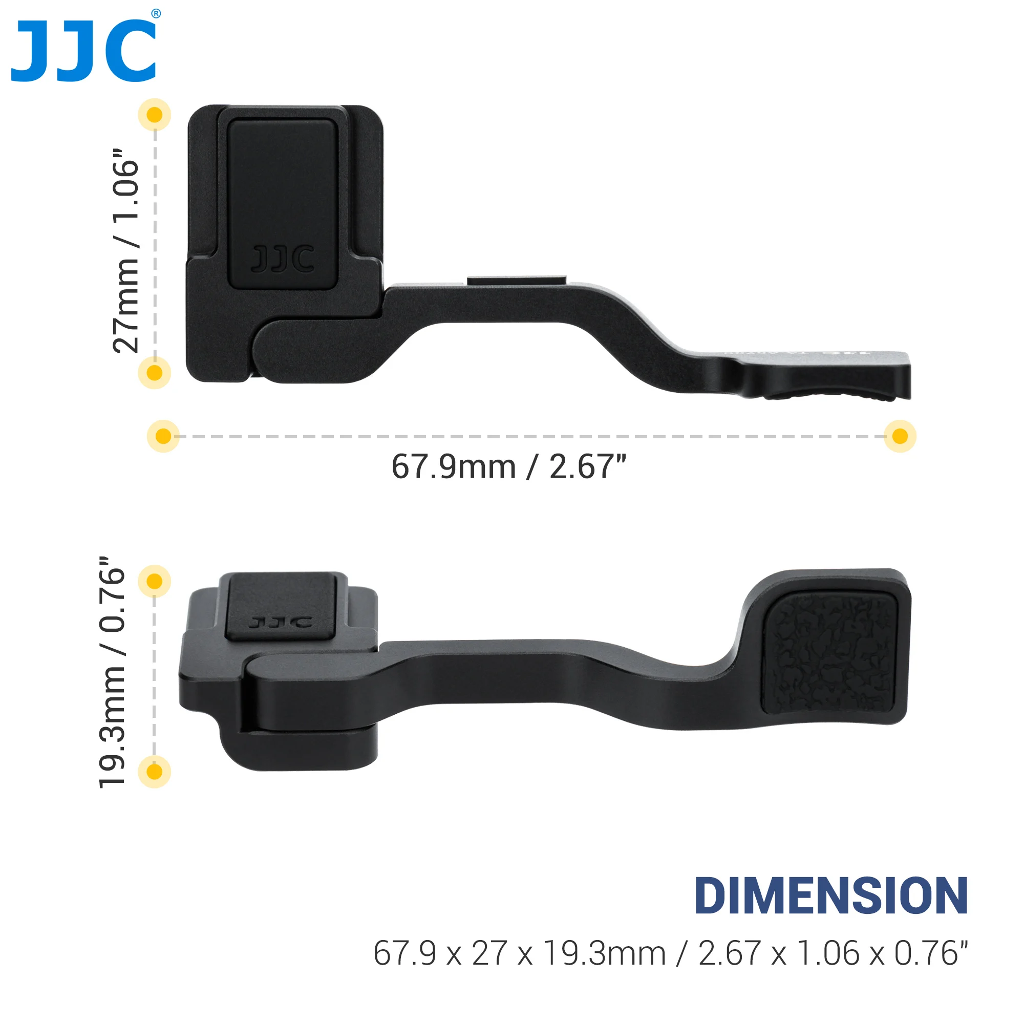 JJC A6700 Foldable Metal Hot Shoe Thumb Up Hand Grip Hot shoe Cover for Sony 6700 Thumb Rest Support Grip for Stable Hand Hold