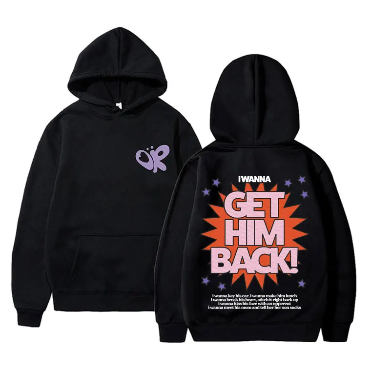 Guts Vampire I Wanna Get Him Back Graphic Hoodie Men Women Fashion Pop Music Sweatshirt Men's Casual Oversized Hooded Pullover