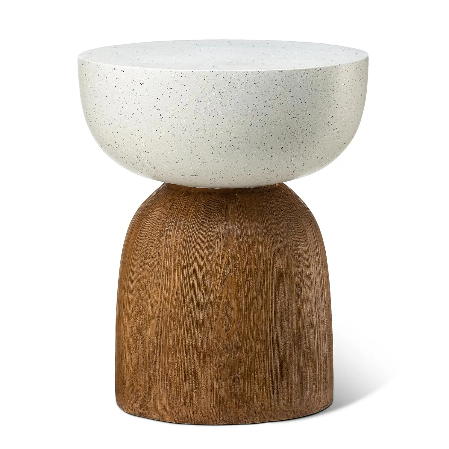 

17,75-дюймовый приставной столик с геометрическим узором под дерево для улицы, садовый табурет, подставка для кашпо, для использования в помещении, на патио, у бассейна, на заказ