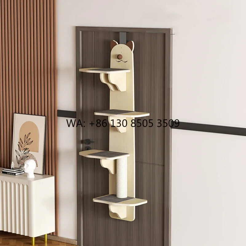 

Personality Wall Mounted Cat Climbing Frame Solid Wood Pet Furniture Cat Climbing Tower Adjustable Strong Bearing Capacity.