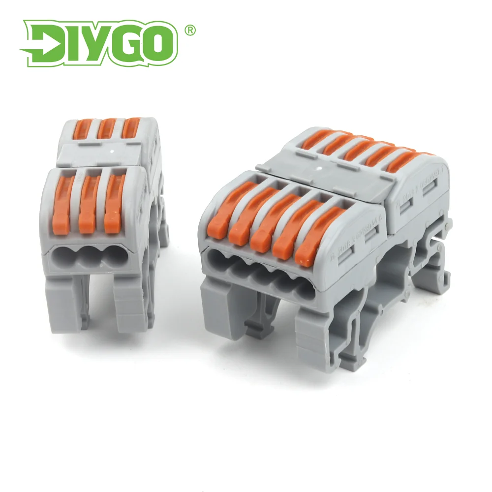 

New Lever 3/5 Pin Din Rail Type Quick Wire Connector Instead OF UK2.5B With Push In Compact Conductor Splicing Terminal Block