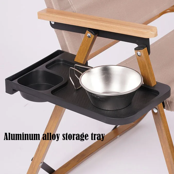 Aluminum Alloy Tray Camping Chairs Placed on The Side Outdoors Leisure Chairs Storage Rack Natural Hiking Travel Accessories