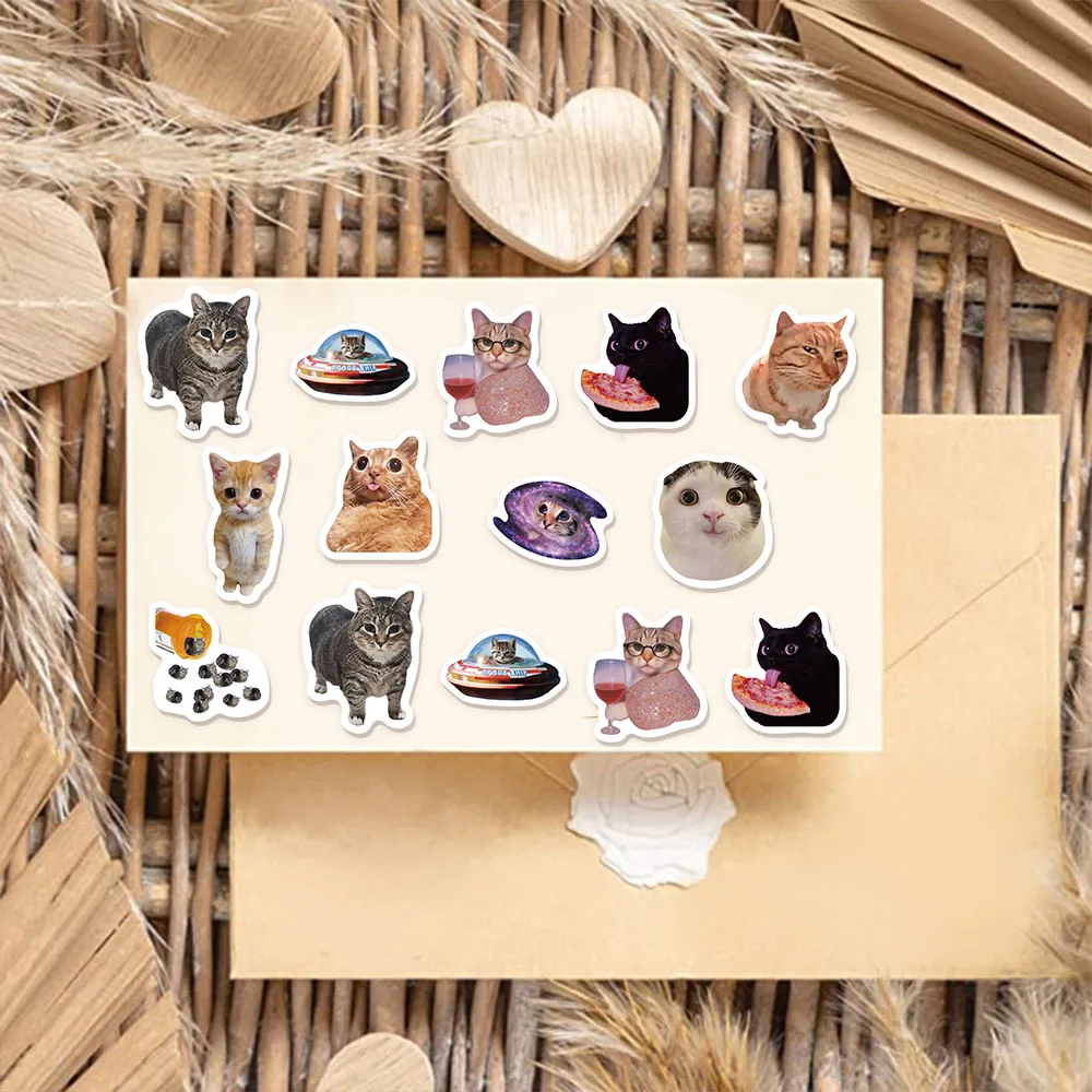 500PCS Cartoon Cat Style Reward Stickers 10 pieces 2.5cm/1.0-inch Meow Learning Reward Set Party Gift Stamps image 5