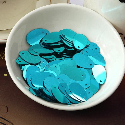 100Pcs 12*20mm Oval Egg Shape Flat Sequins PVC Paillettes Dance Clothing Sewing Craft Women DIY Garment Lentejuelas Accessories