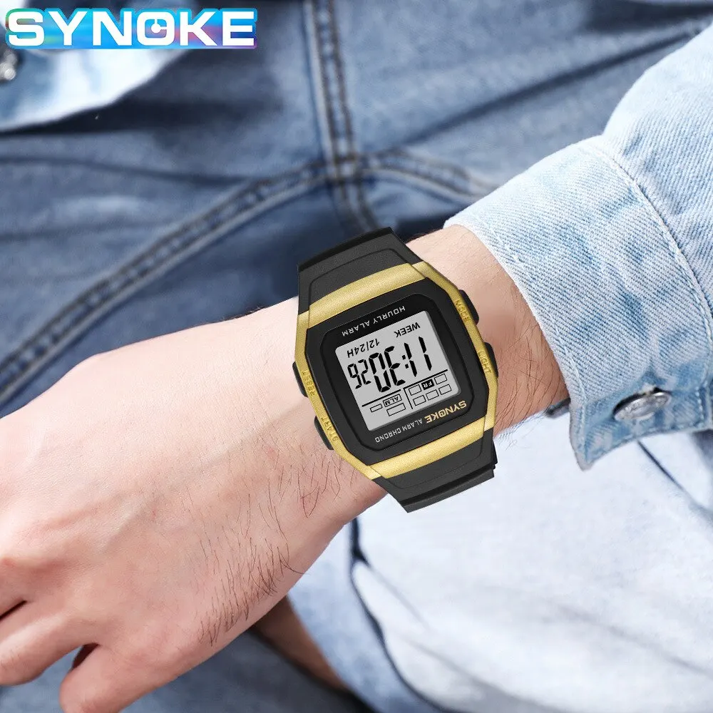 Student Electronic Watch Outdoor Sports Men's Luminous Waterproof Multi-Function Watch Retro Square Watch Gift Watch
