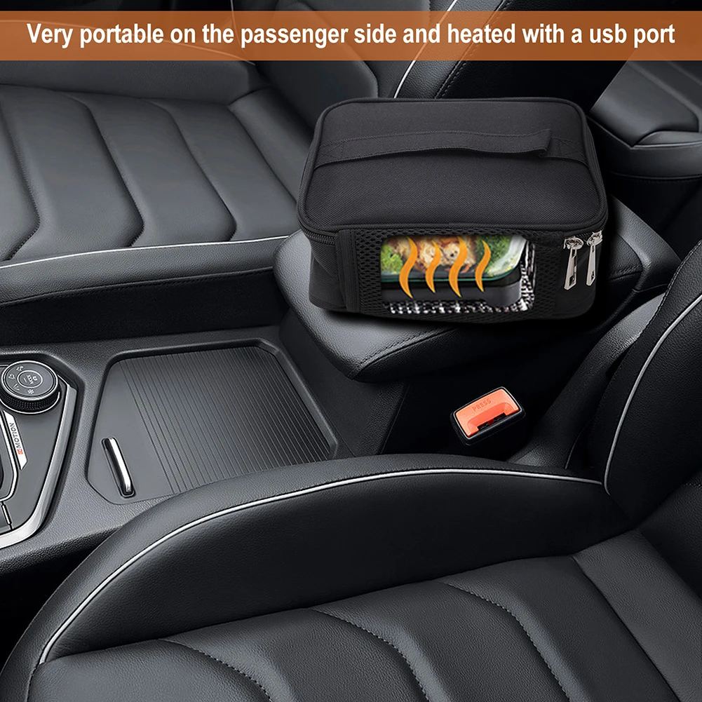 

USB электрический ланч-бокс для кемпинга, 2,7 л, ланч-бокс с электрическим подогревом, ткань Оксфорд, изоляция еды, бенто, ланч-бокс, сумка с термонагревателем