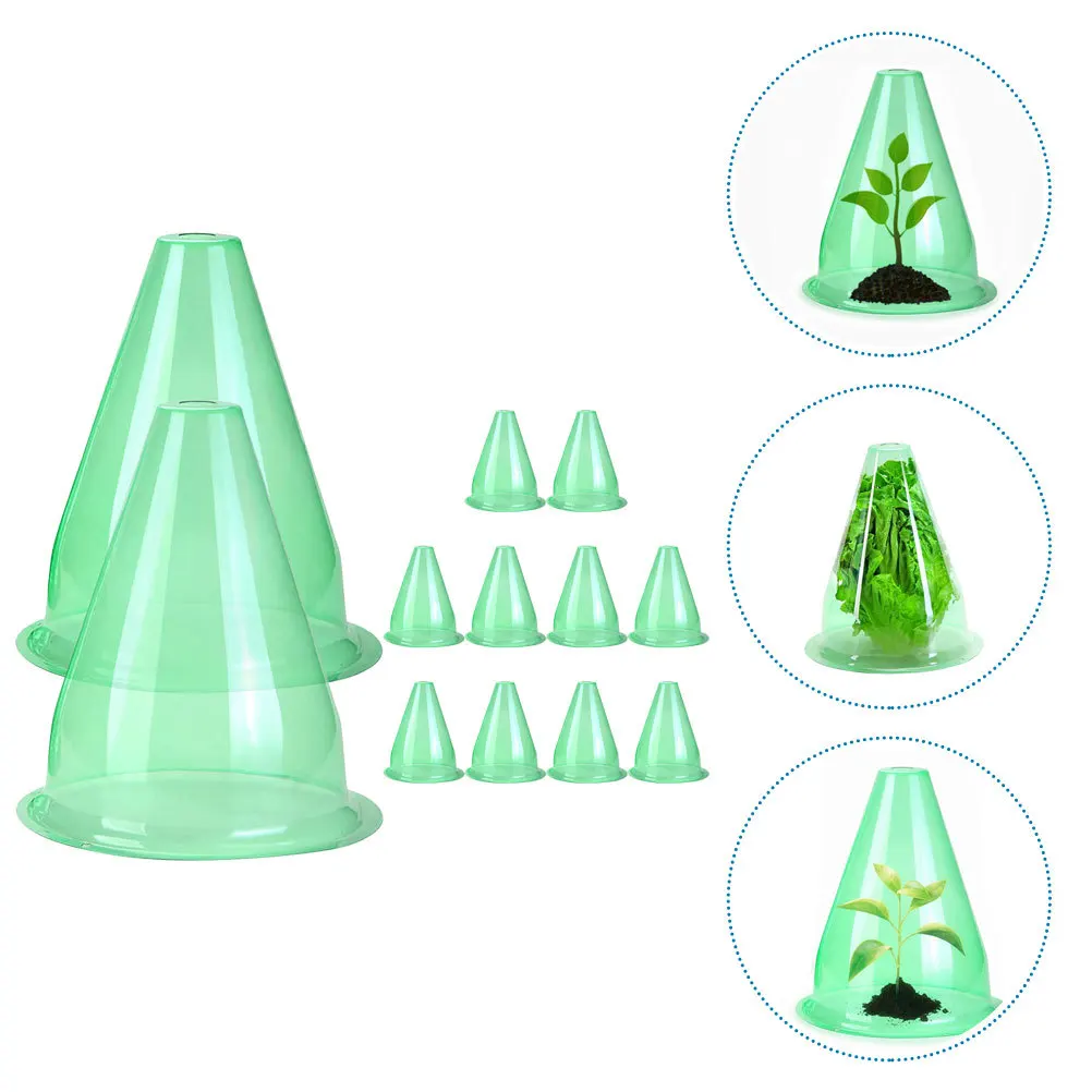 

12Pcs Plant Cloches Reusable Winter Covers for Frost Protection Outdoor Garden with Ventilation and Light