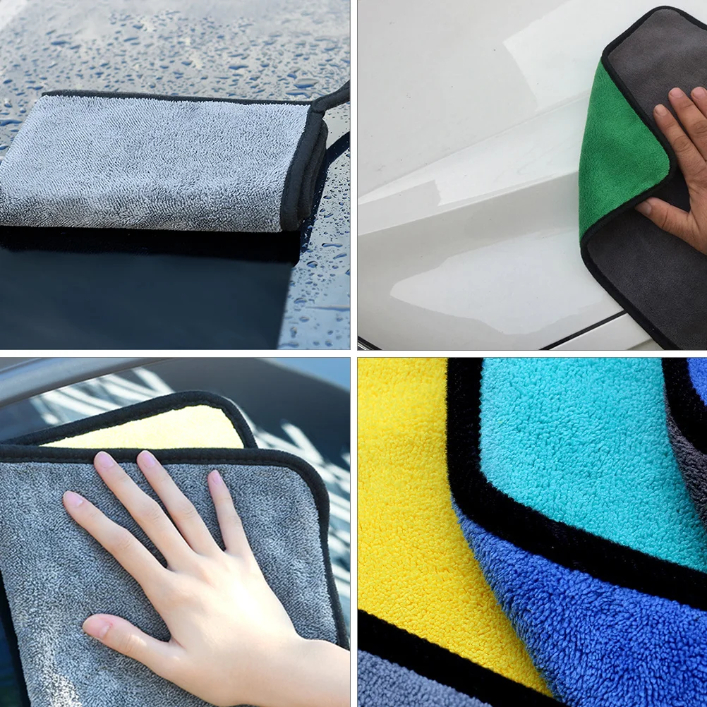 

4Pcs Coral Fleece Car Super Absorbent Quick Dry Microfiber Cloth for Vehicle Washing Drying and Household Use