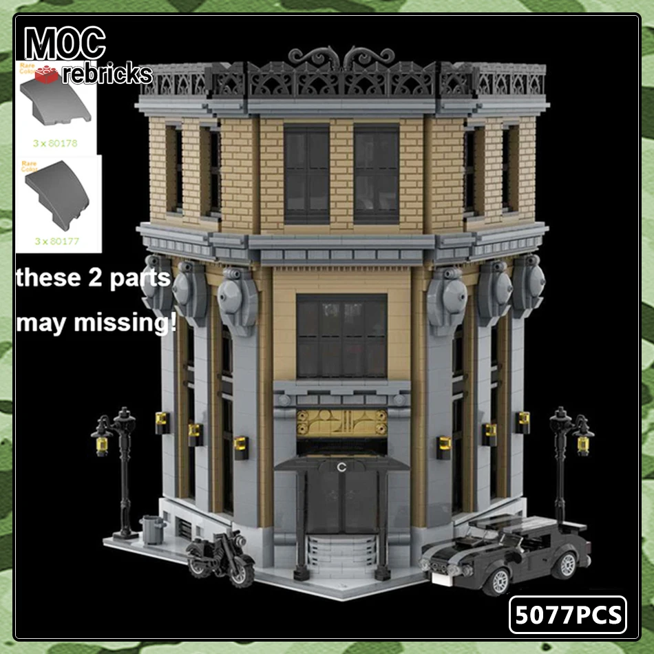 MOC Movie Series Wick Continental Hotel Model Building Block DIY 5077PCS Parts Assemble Bricks Education Kid Toys Birthday Gifts