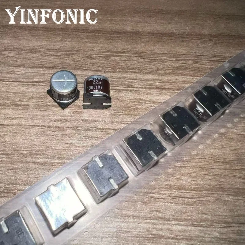 10 Pz/100 Pz Genuino ELNA 100V22uF RVJ Serie 10x10mm SMD Condensatore 22uF SMD Tipo di Chip Condensatori Elettrolitici In Alluminio