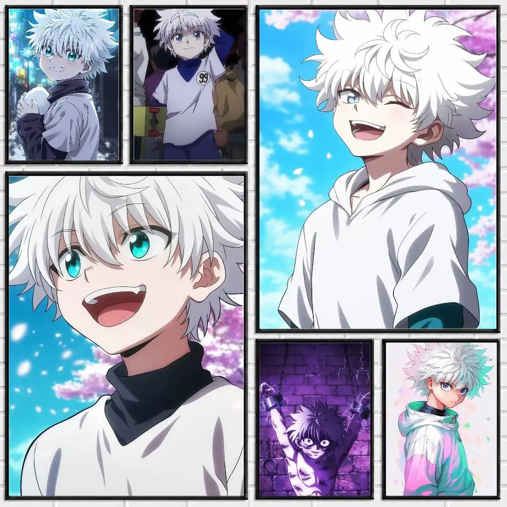 K-Killua Zoldyck H-Hunter X Hunter Poster Versatile HD Waterproof Wall Art Self-Adhesive Decor for Any Space Ideal Gift