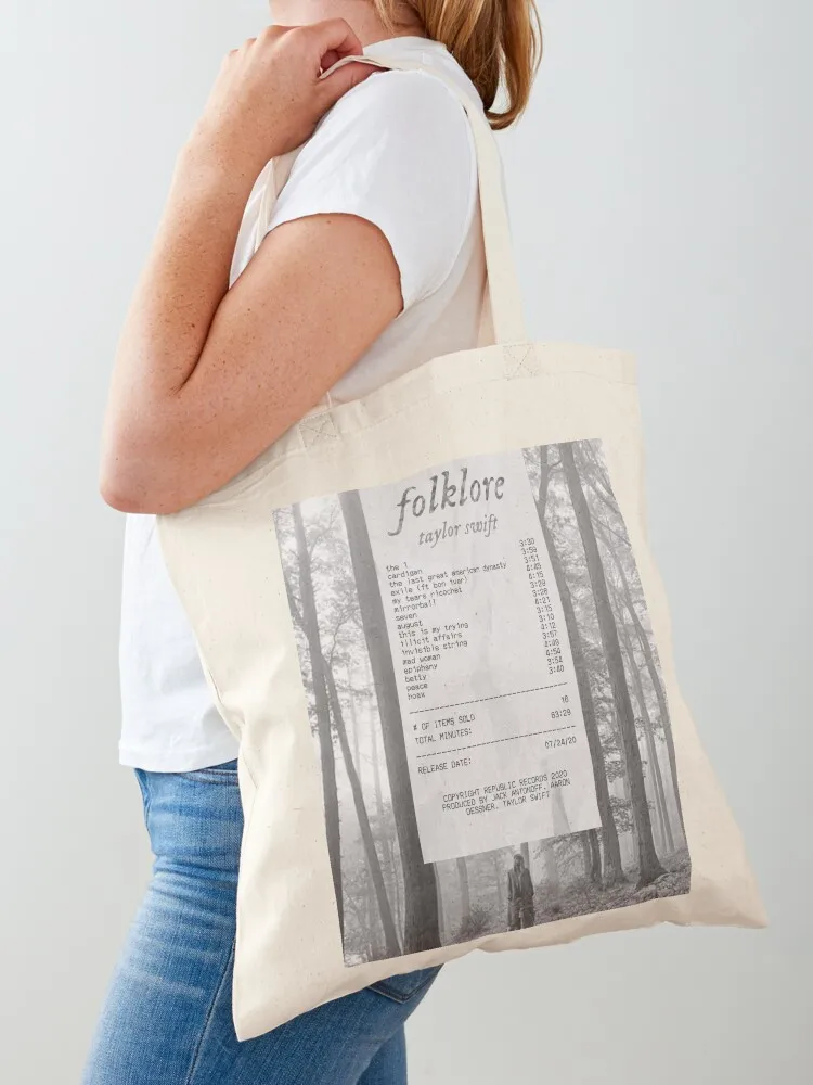 

Folklore receipt Tote Bag reusable grocery bags Lady bags Canvas stote bag eco pack