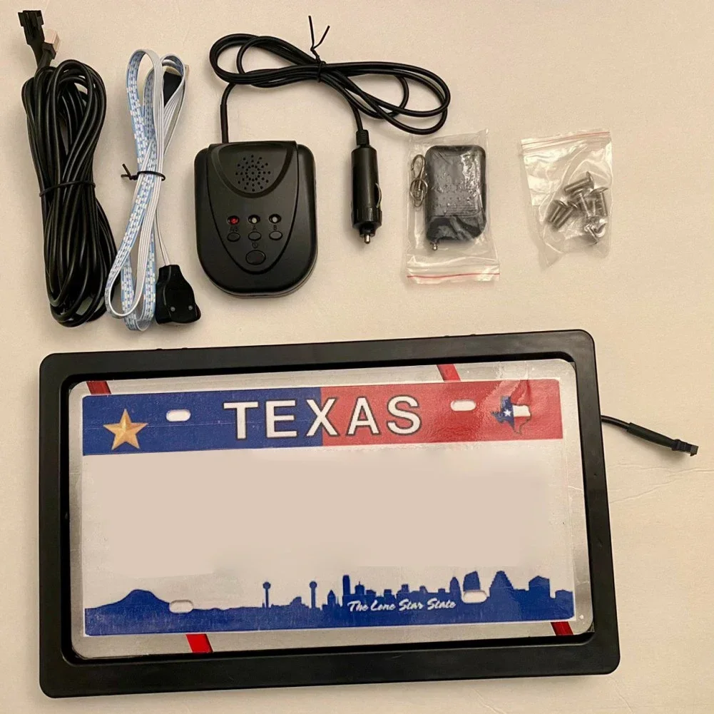 North American Europe License Plate Frame,Remote Control Hidden Function,Intelligent Turning Board, Power Outage License Plate