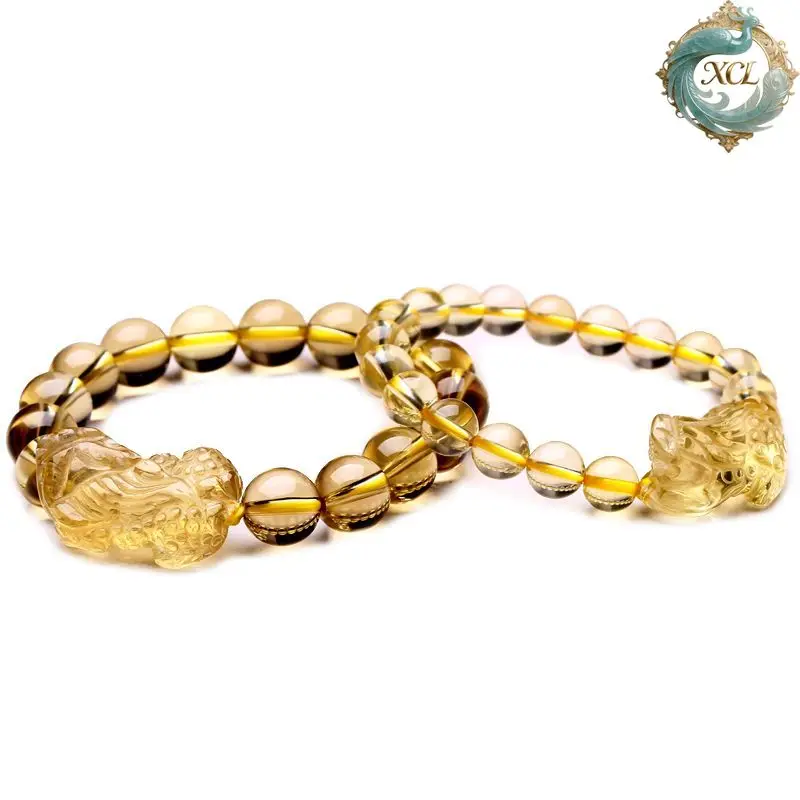 

Натуральный браслет Pixiu с натуральным цитрином | Амулет фэн-шуй Пи Яо для мужчин, богатство и защита