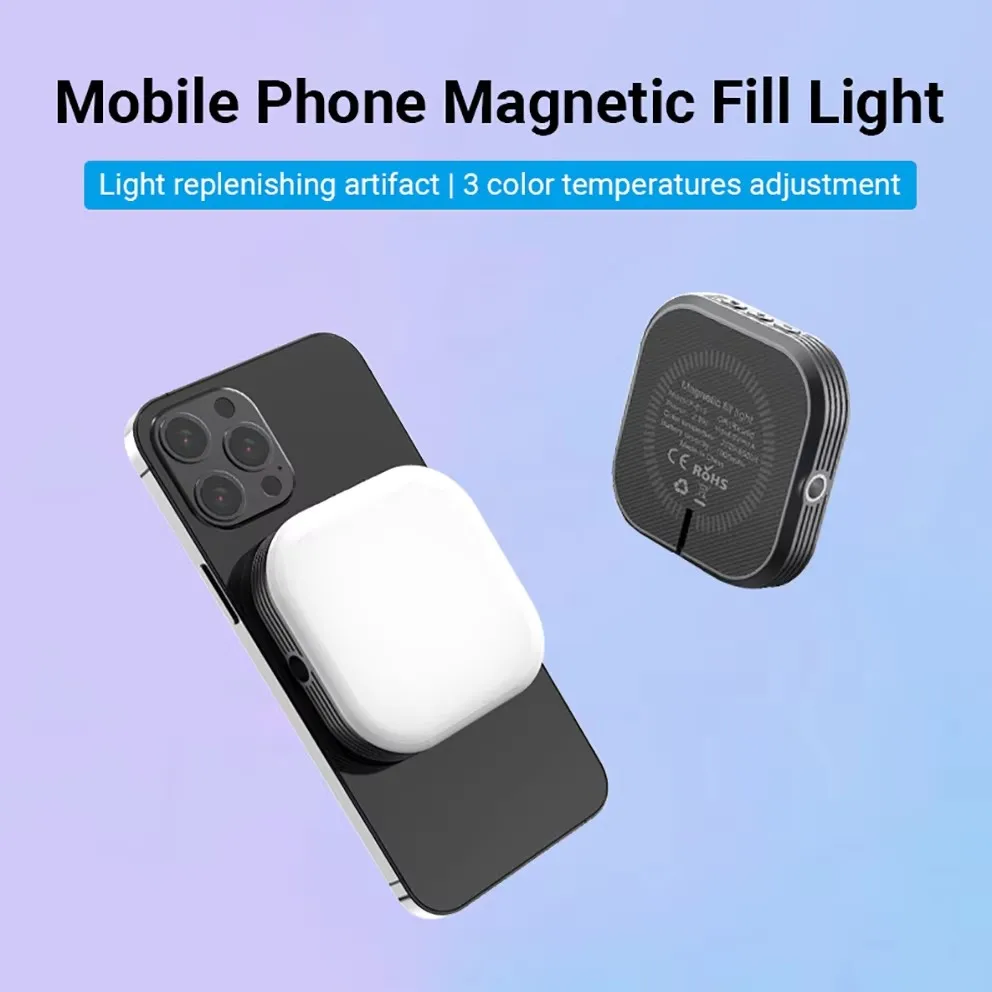 Mini lumière de remplissage Led magnétique universelle, lumière de Selfie pour téléphone MagSafe IPhone série 12 13 14, lampe de remplissage Cube LED avec Clip