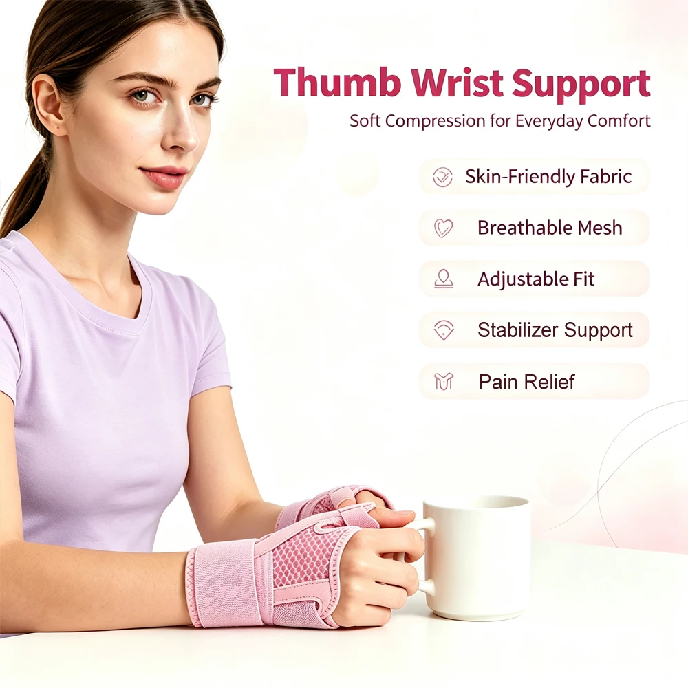 Unisex Adjustable Thumb Stabilizer for De Quervain's Relief Daily Wear Arthritis Splint with Firm Support for Both Hands