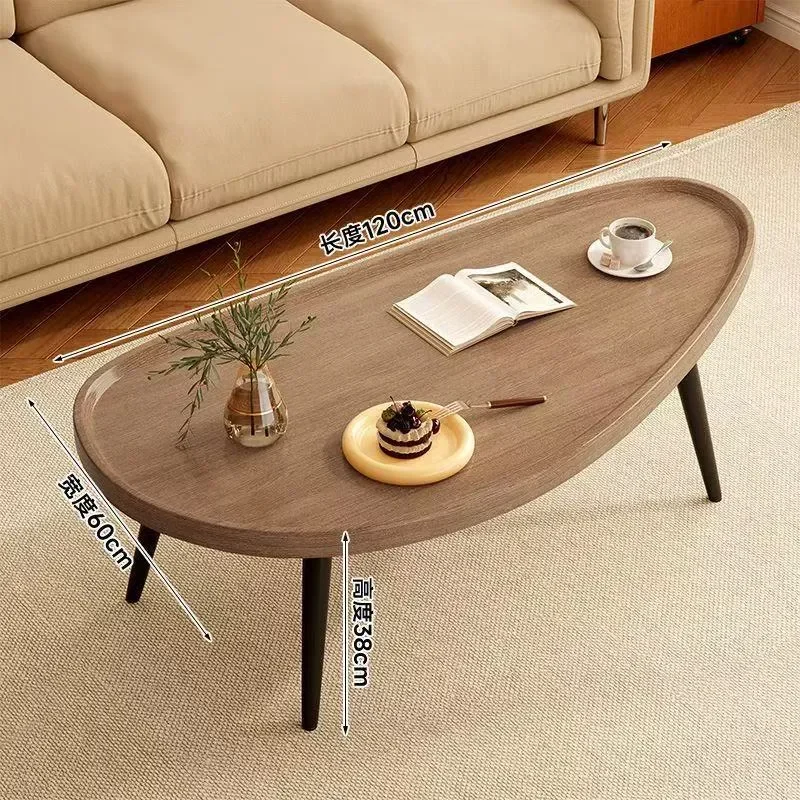 Solid Mango Wood Coffee Table Modern Minimalist Side Desk for Small Apartment Bedroom Balcony Rental Home Living Room