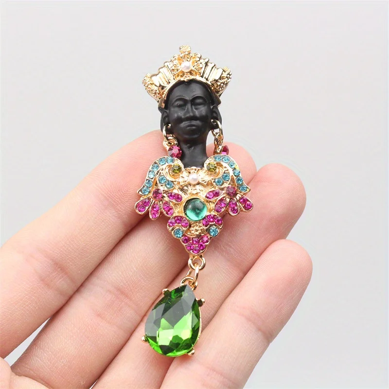 New Vintage Baroque Palazzo-style Enameled Blazer Brooches for Men and Women