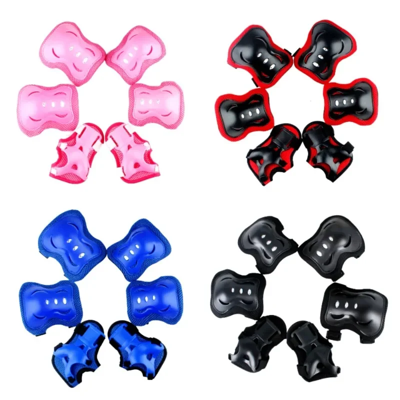 Adults Kids Protective Gear 6Pcs Cycling/Skating Knee Pads Elbow Pads Wrist Guard for Rollerblading Skateboard Bike Scooter