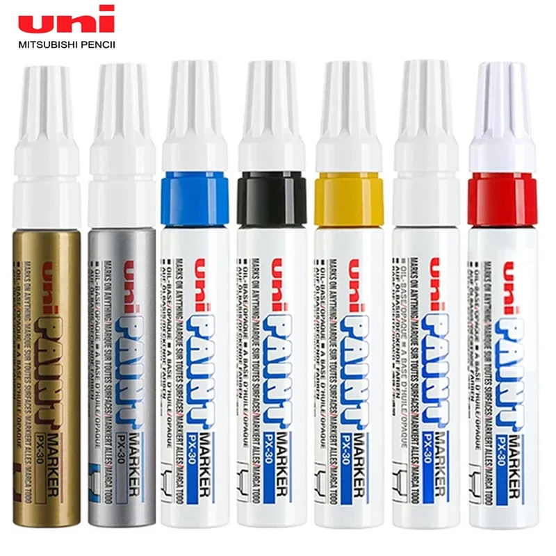 UNI Paint Markers PX-30 Industrial Pen Oily Permanent Water Resistant Repair Pen Car Scratch Remover Painting DIY Graffiti