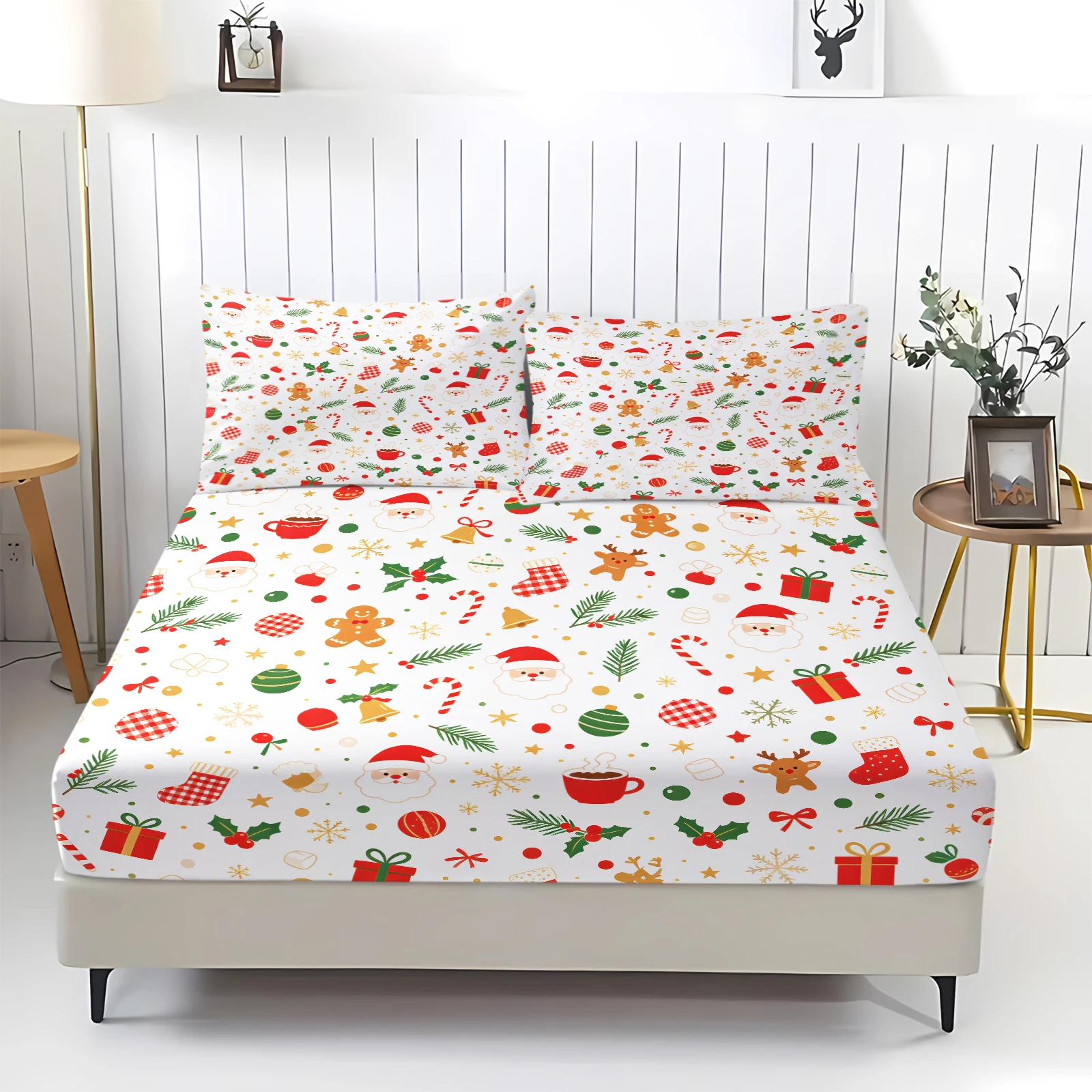 Fitted Sheet Deep - Set di lenzuola elastiche natalizie con