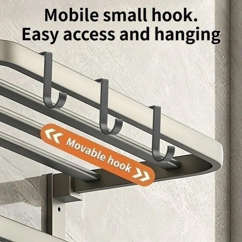 Practical Slidable Aluminum Alloy S‑Shape Hooks, Removable Replacement Accessories for Kitchen Bathroom Storage Racks