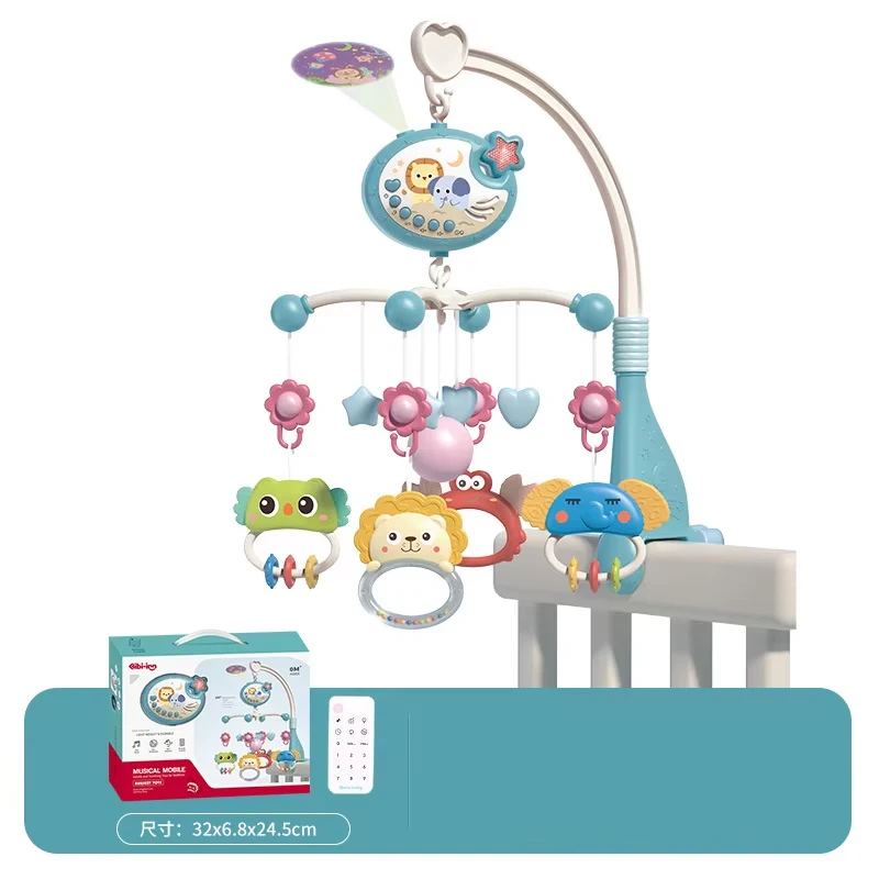 Muzikale babybedje mobiel met verlichting Muziekprojectie voor zuigelingen Afstandsbediening Wiegspeelgoed voor pasgeboren babymobiel voor wiegspeelgoed