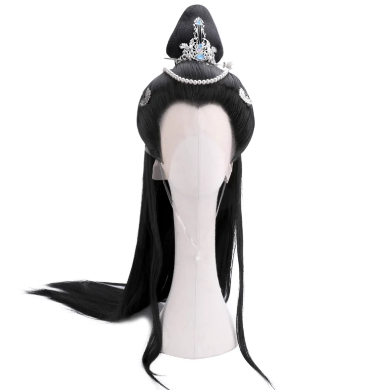 

Chinese Chuan Guanyin Bodhisattva Wig Women Hair Stage White Snake Mazu