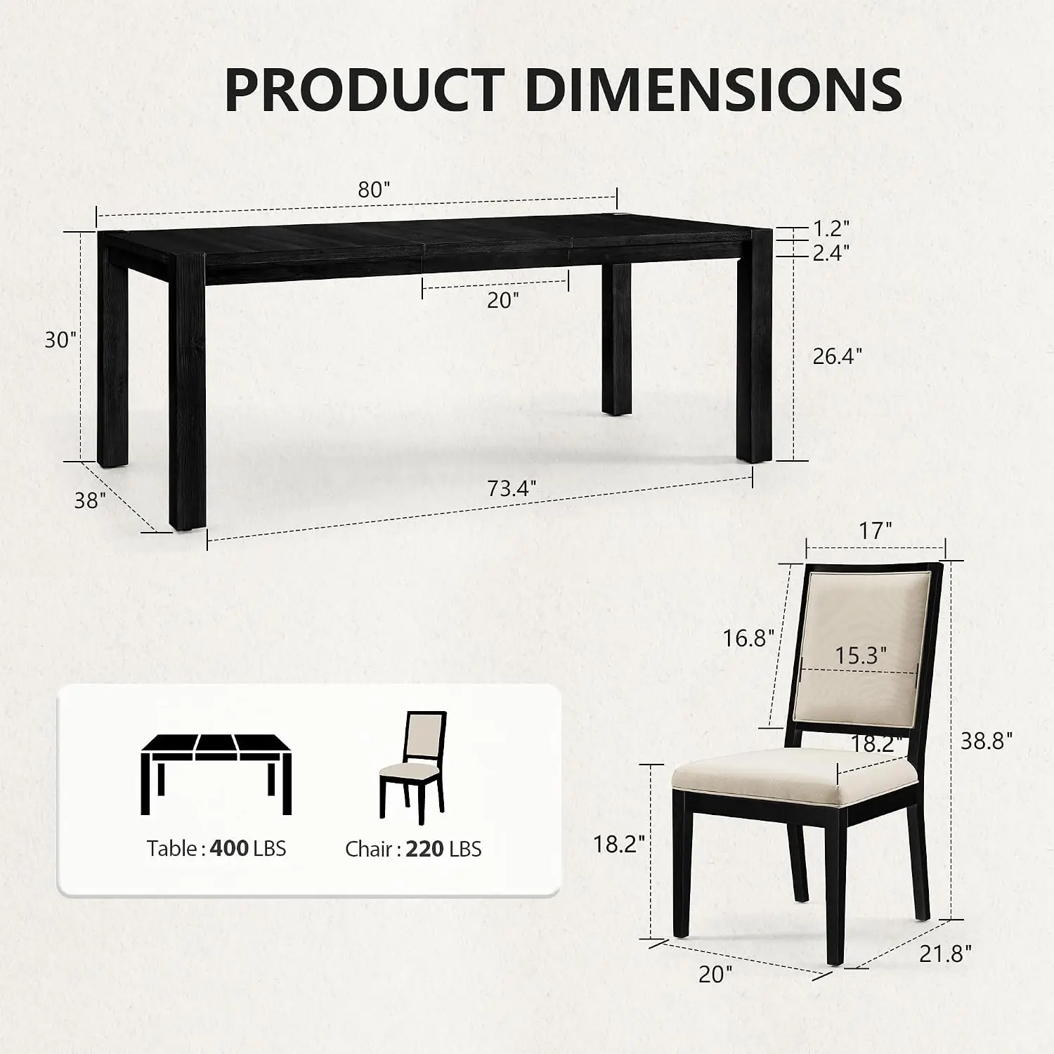 9-Piece Expandable Dining Table Set, 60