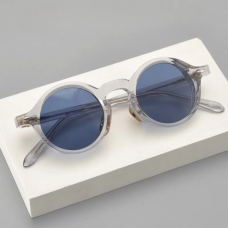 

High Quality Brand Designer Retro Round for Women's UV Protection Acetated Sunglasses Driving JMMCR60 Men's Sunshades Glasses