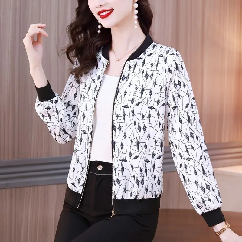 Baseball Suit Coat Female High Street Summer UV Protection Jacket Short Chiffon Sunscreen Clothing M-5XL Women Outerwear A146