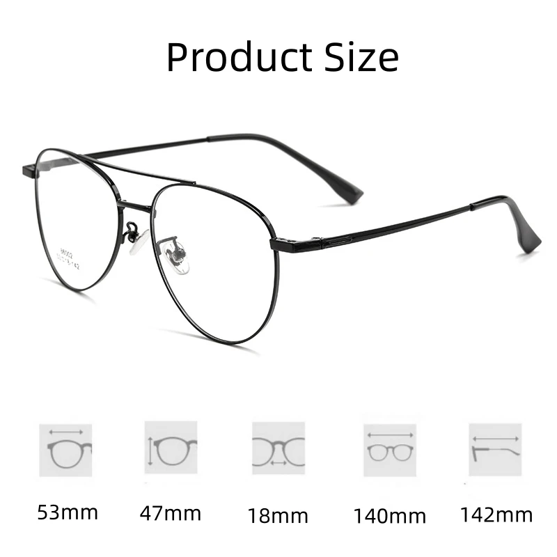 FIRADA Fashion Comfortable Magnet Eyeglasses Vintage Double Beam Aviator Eyewear Prescription Glasses Frame For Men Women 86002