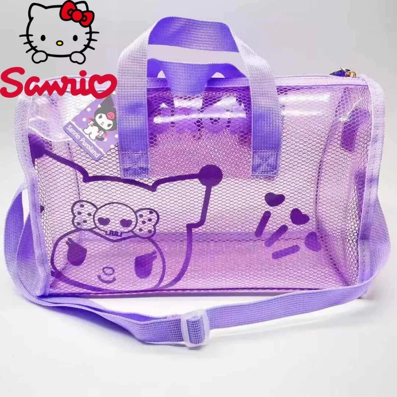 Sanrio New Transparent Storage Bag Fashionable High Quality Waterproof Travel Crossbody Bag Cartoon Large Capacity Storage Bag