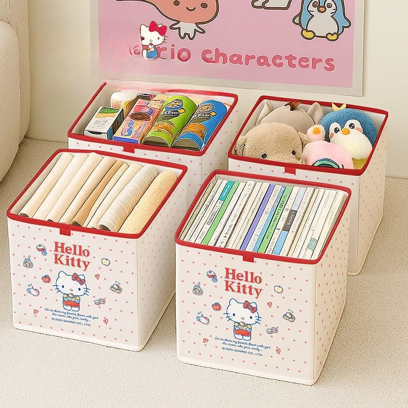 Japanese Sanrio Cartoon Foldable Storage Basket Home Office School Multi Use Clothes Stationery Organizer Box Kawaii New Hot - view 4