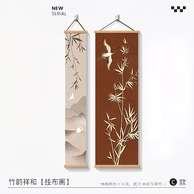 Wall Decor & Room Decor Aesthetic Japanese Wabi-sabi Posters Dry Landscape Scroll Zen Wall Art for Tea Room, Entryway