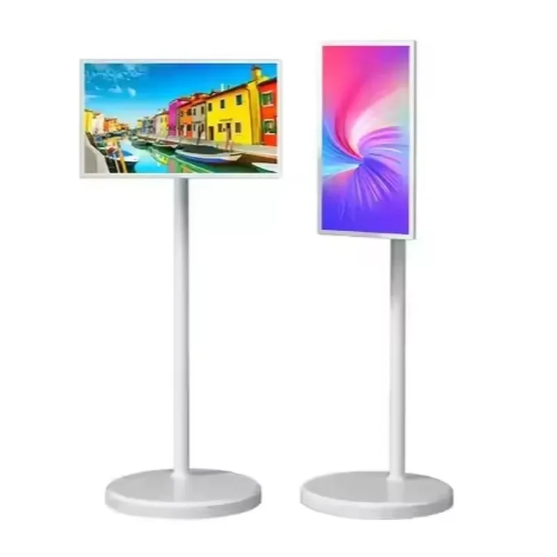 24 Inch Touch Screen Por TV with Stand Wheels Rotating Display for Kitchen Bedroom Entertainment Home Office Use