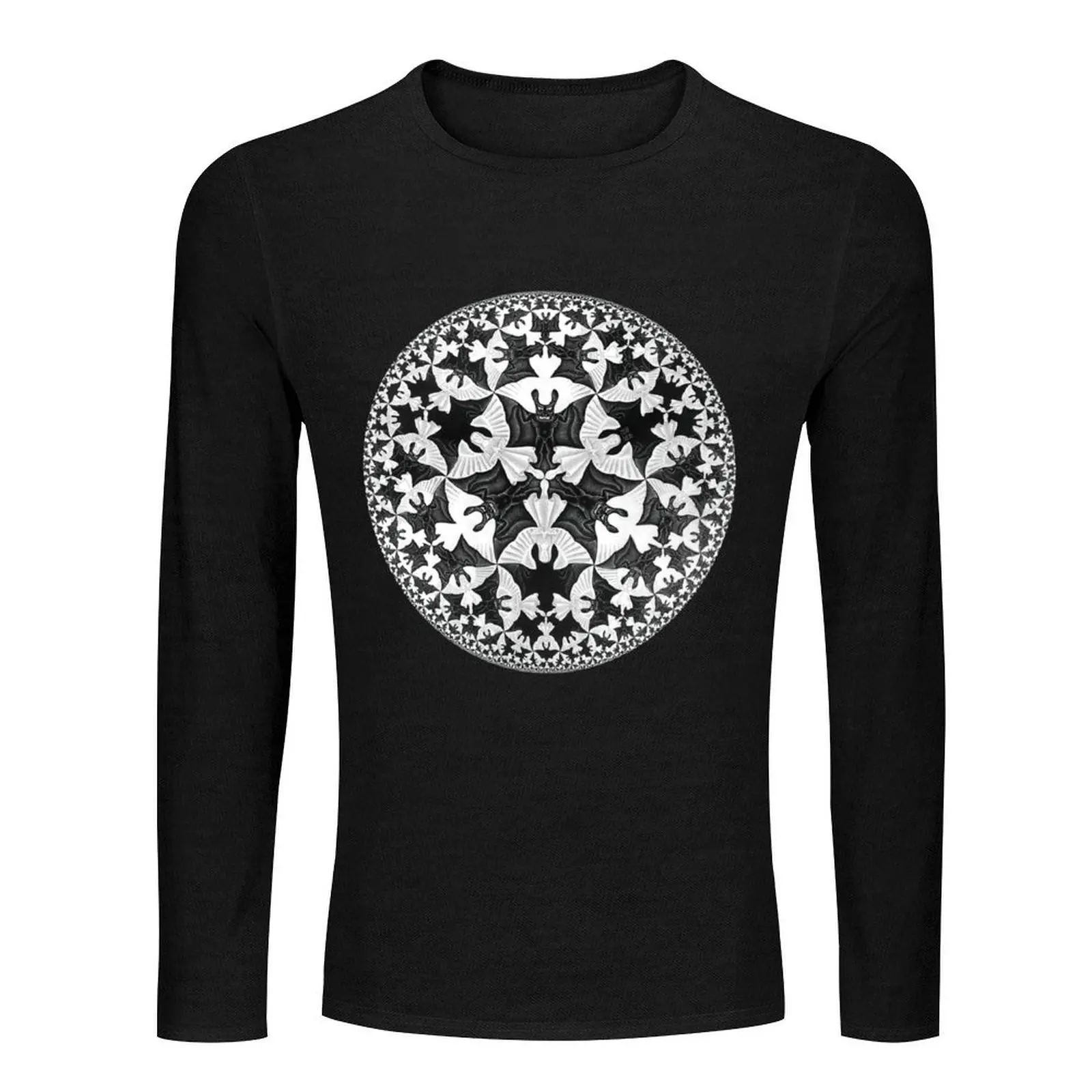 Circle Limit IV (Infinity Bats Pattern), by M.C. Escher Long T-Shirt funny t shirts tshirts for men