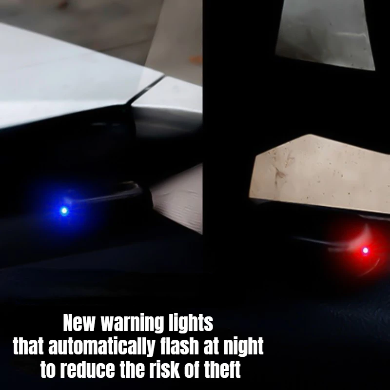1Pc Car Solar Anti-theft Light, LED Interior Sensor Lamp, Auto Simulated Flash Alarm Light Car Accessories