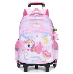 kids School Rolling backpack Trolley Luggage Bag School Trolley Bag for girl  School Wheeled backpack School Satchel with Wheels