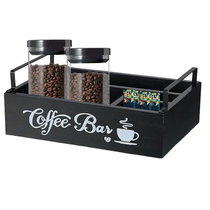 Imagem -06 - Coffee Station Organizador com Grande Capacidade Coffee Pod Holder Caixa de Café de Madeira Organizador de Bancada Caixa Decorativa