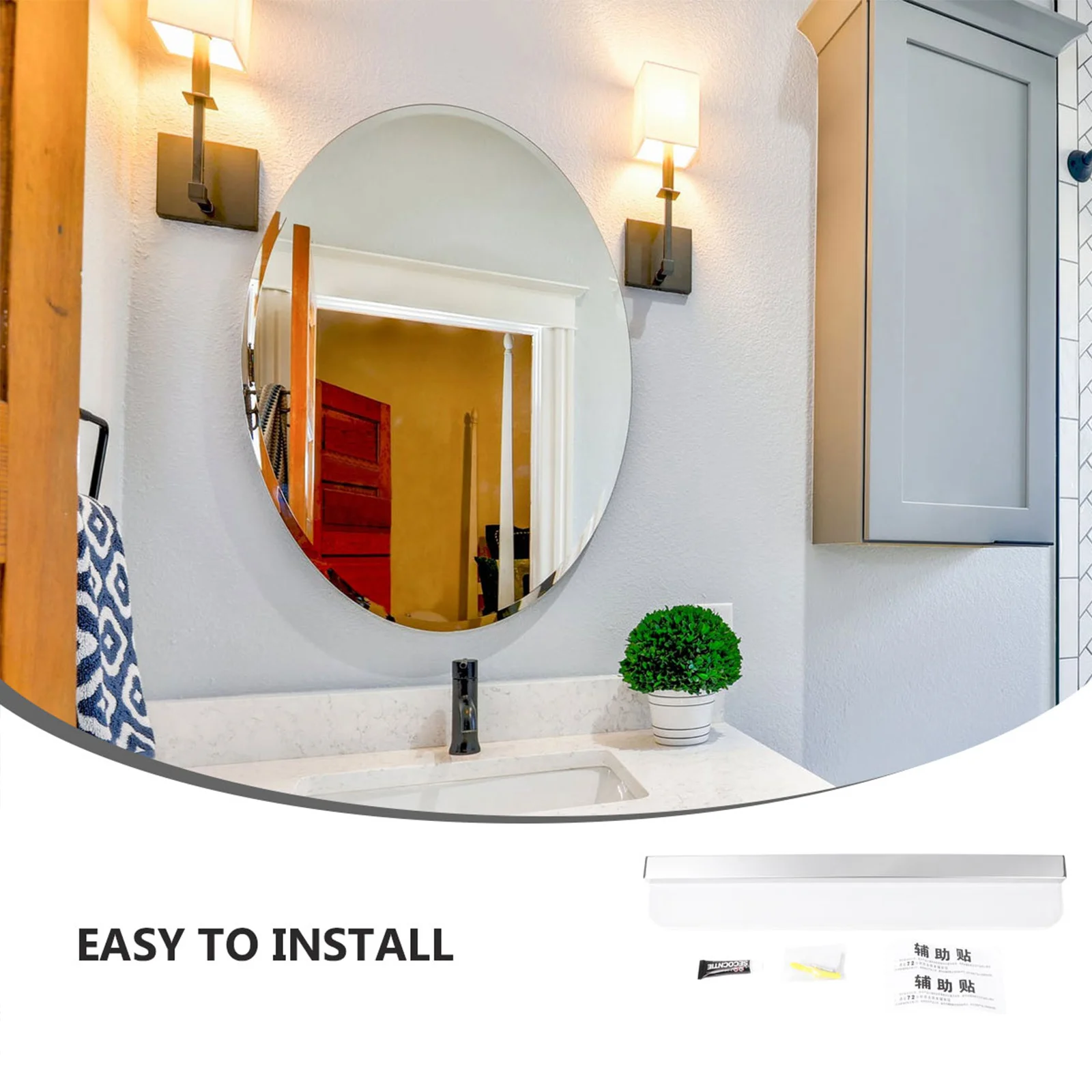 

LED Mirror Front Light Modern Stainless Steel 42cm 9W Adjustable Angle Soft Warm Light for Bedroom Bathroom Makeup Cabinet