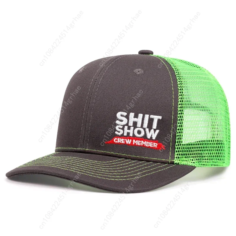 shit show alphabet slightly curved printed baseball cap men's and women's outdoor sports events trucker hat
