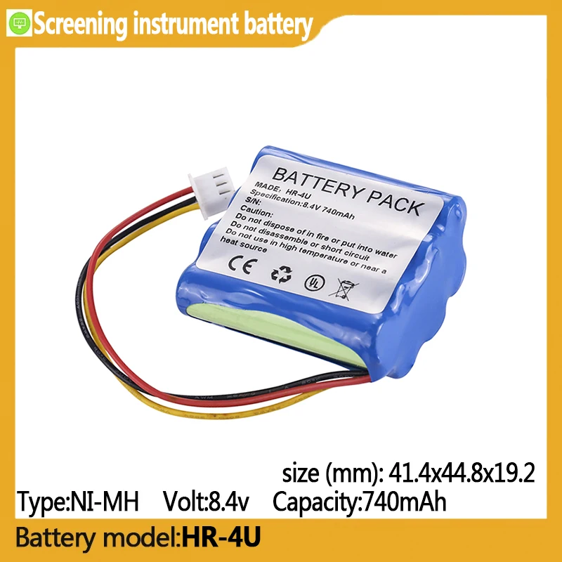 

HR-4U capacity 740mAh 8.4v NI-MH battery,suitable for HR-4U,HR-AAA4U-1000-F3+F4,PA-A2743-R003,BF2, Screening instrument