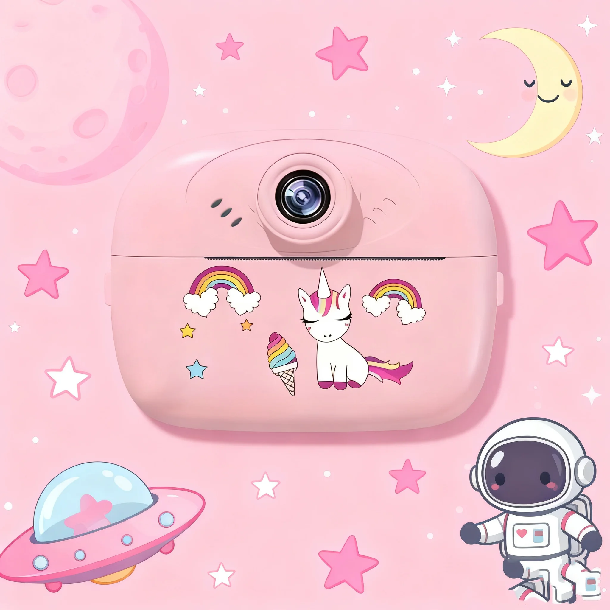 Kinderen Instant Print Digitale Camera Foto Label Thermische Print Camera voor Meisjes Jongens Verjaardagscadeaus Met 2 Rollen Printerpapier