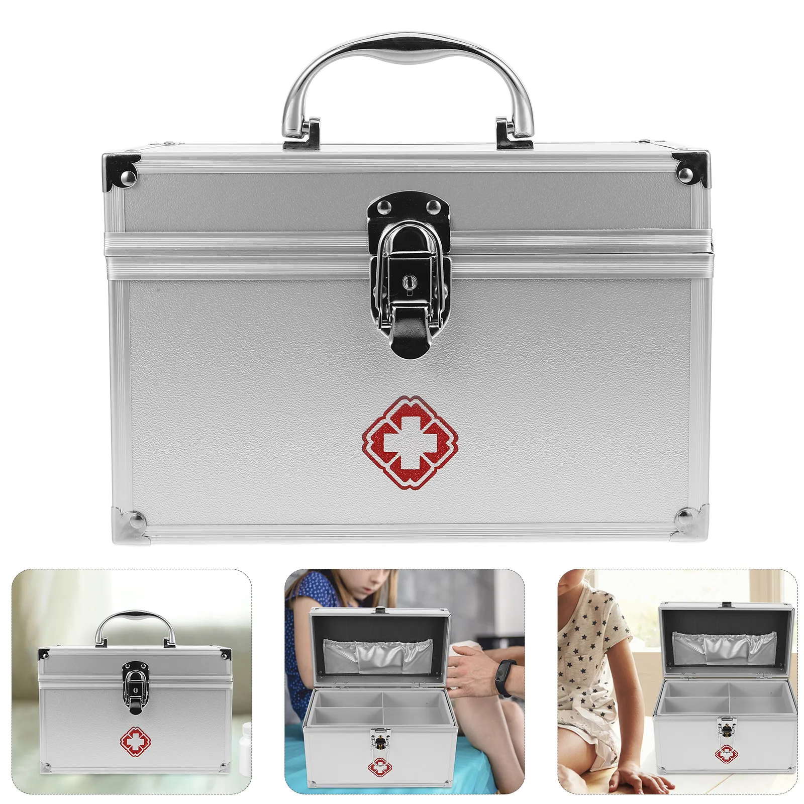 

First Aid Box Large Capacity Sturdy Medicine Case Sealing Portable Storage For Home Travel Outdoor Emergency Medication