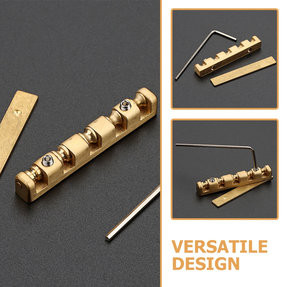 

1 Set Of Brass String Nut Replacement For Guitar Ukulele Bass Violin Durable Adjustable Bridge Saddle Nut Stringed Instrument