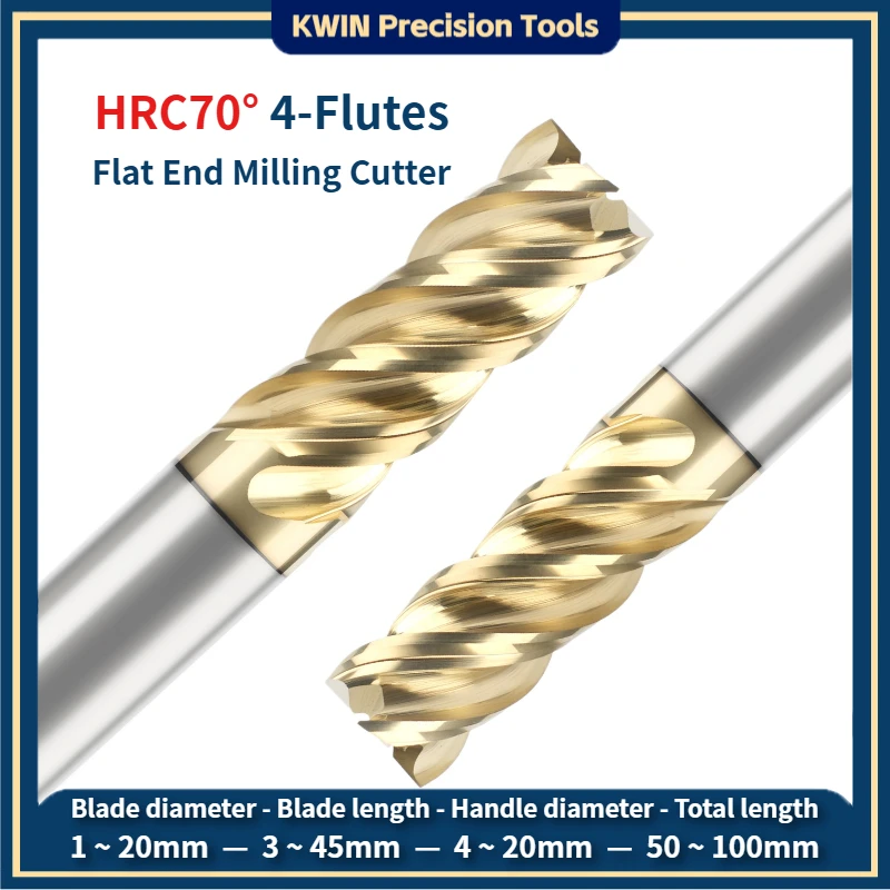 Extended 4 Flutes Flat Head End Mill Unequal Divided Edge Carbide Spiral Milling Cutter 1mm-20mm Special For Titanium Alloy